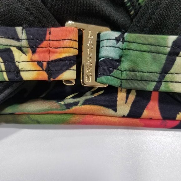 Lauren Ralph Lauren Surplice Underwire Bikini Top   Midnight Tropical Size 10 - Picture 8 of 11